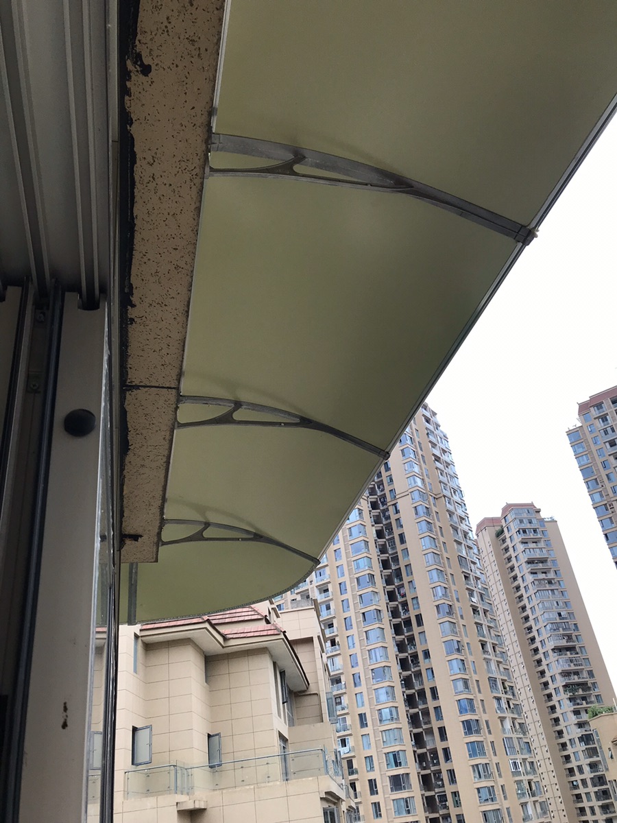 金盾铝合金支架双铝复合板无声雨棚